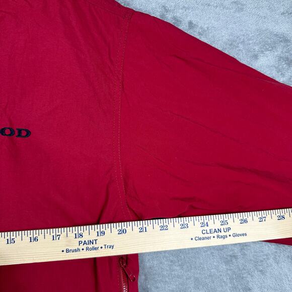 VINTAGE 90s Izod Golf Pullover Men's Small Windbreaker Red Nylon V-Neck - Picture 4 of 8
